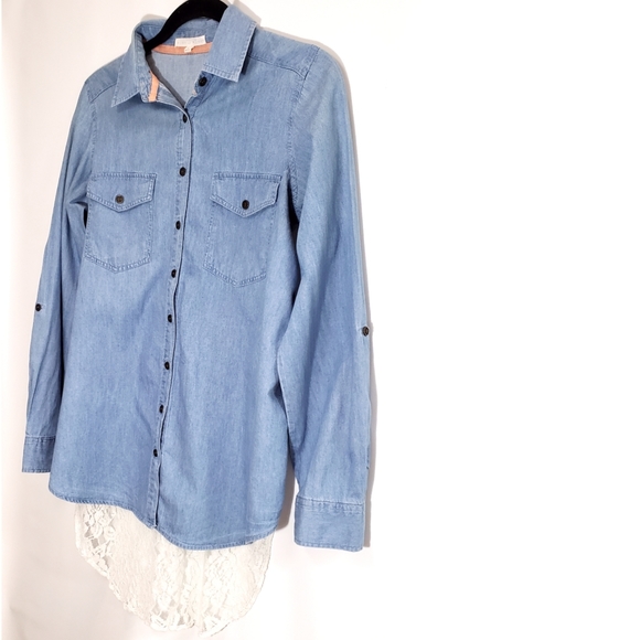 Hint of Mint Chambary Jean Lace Top - Picture 5 of 8